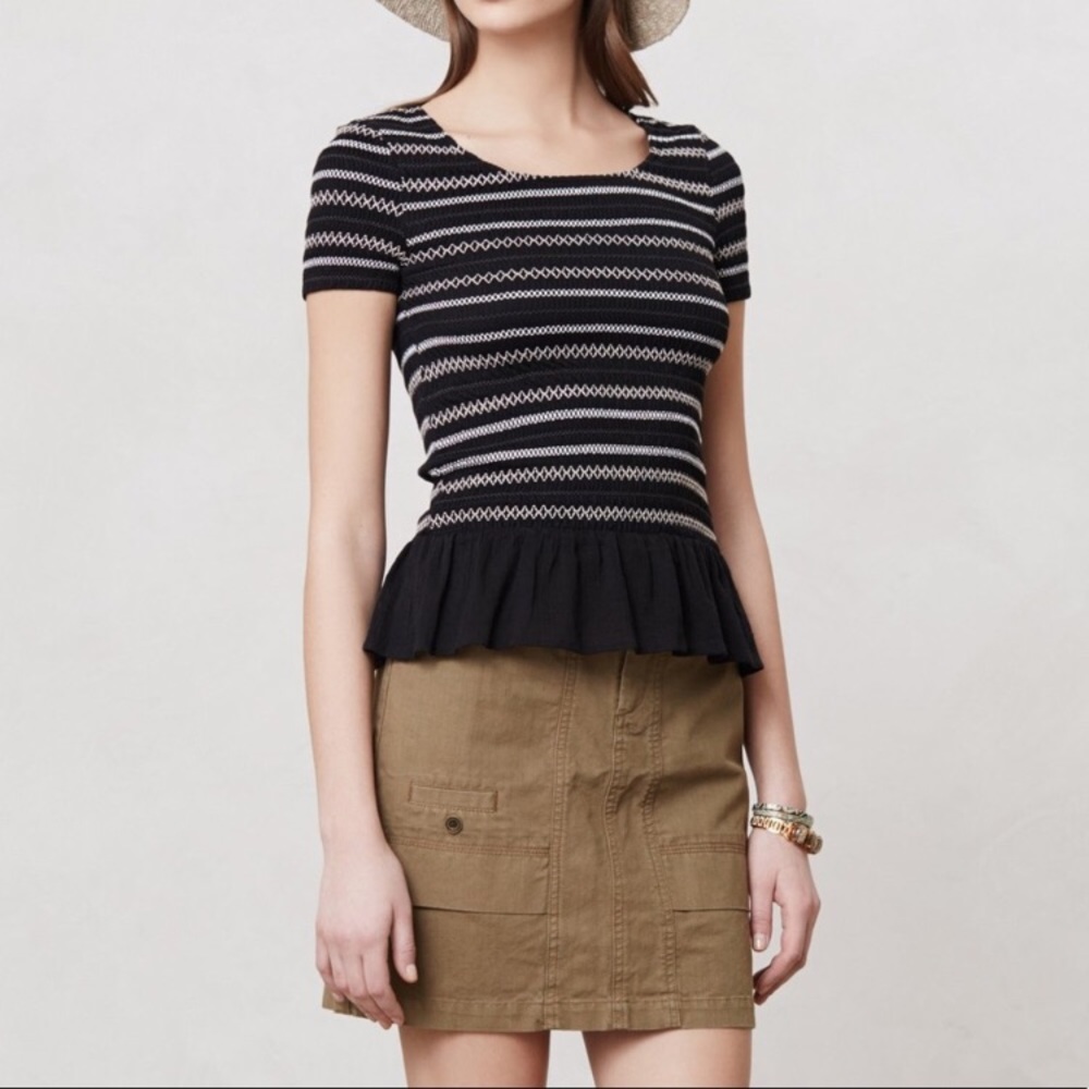 Anthropologie (Meadow Rue) Smocked Peplum top
